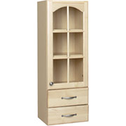 Room Additions Cambridge Small Hutch with Glass Door and Drawers, Natural Maple