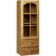 Room Additions Cambridge Small Hutch with Glass Door and Drawers, Sandalwood