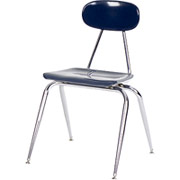 Royal Seating 4102 Liberty Series Hard Plastic Stack Chairs - 18" Height/Navy Chrome