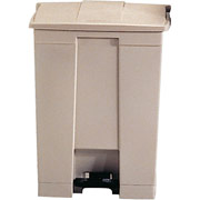 Rubbermaid 18 Gallon Fire-Safe Step-On Receptacle, 26 1/8"H, Beige
