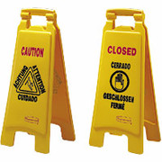 Rubbermaid Floor Sign, Miltilingual Message: Caution