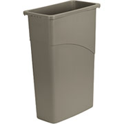 Rubbermaid Slim Jim 23 Gallon Wastebasket, Beige