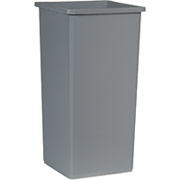Rubbermaid Untouchable Plastic Waste Receptacle, Gray, 23 Gallons, 28"H