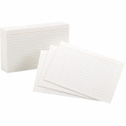 Ruled White Index Cards, 3" x 5", 100-Pack