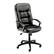 SAFCO 3470 Series Leather Executive High Back Swivel/Tilt Chair, Black, 5'8" Tall