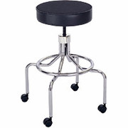 SAFCO Screw Lift Stools Height-Adjustable Lab Stool, High Base, Black