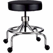 SAFCO Screw Lift Stools Height-Adjustable Lab Stool, Low Base, Black