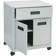 SAFCO Steel Machine Stand with Drawer, Gray