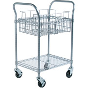 SAFCO Steel Mail Cart, 75 Folder Capacity, 38 1/2"H x 18 3/4"W x 26 3/4"D