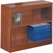 SAFCO Workspace Square Edge Veneer 2 Shelf Bookcase, Medium Oak
