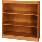 SAFCO Workspace Square Edge Veneer 3 Shelf Bookcase, Medium Oak