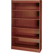 SAFCO Workspace Square Edge Veneer 5 Shelf Bookcase, Mahogany