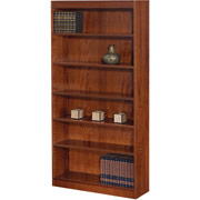 SAFCO Workspace Square Edge Veneer 6 Shelf Bookcase, Mahogany