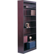 SAFCO Workspace Square Edge Veneer 7 Shelf Bookcase, Mahogany