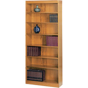 SAFCO Workspace Square Edge Veneer 7 Shelf Bookcase, Medium Oak