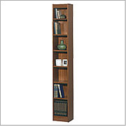 SAFCO Workspace Veneer Baby 12" Wide Bookcase, Mahogany,  7-Shelf