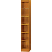 SAFCO Workspace Veneer Baby 12" Wide Bookcase, Medium Oak, 6-Shelf