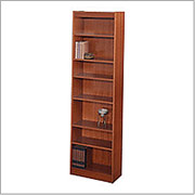 SAFCO Workspace Veneer Baby 24" Wide Bookcase, Mahogany,  7-Shelf