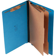 SJ Paper 100% Recycled End-Tab Classification Folder, Legal, Blue, Each