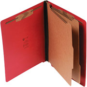 SJ Paper 100% Recycled End-Tab Classification Folder, Letter, Red, Each