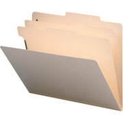 SJ Paper Colored Classification Folders, Letter, 2 Partitions, Manila, 25/Box