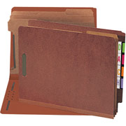 SJ Paper Pressboard End Tab Classification Folders, Letter, 2 Partitions, 15/Box