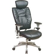 SPACE 2900 Series Leather Manager's Chair with Headrest, Black