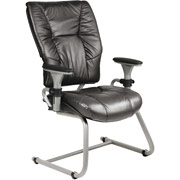 SPACE 2900 Series Leather Seat with Sled Base, Black