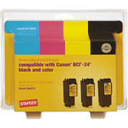 STAPLES 2 Black/1 Color Ink Cartridges Compatible with Canon BCI-24, 3/Pack