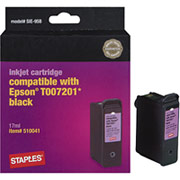 STAPLES Black Ink Cartridge Compatible with Epson T007201