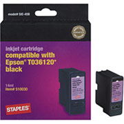 STAPLES Black Ink Cartridge Compatible with Epson T036120