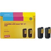 STAPLES Color Ink Cartridges Compatible with Canon BCI-21, 2/Pack