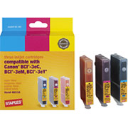 STAPLES Color Ink Cartridges Compatible with Canon BCI-3e, 3/Pack