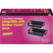 STAPLES Fax Cartridge Compatible with Brother PC-201, 2/Pack