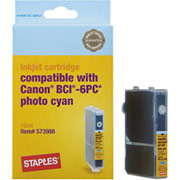 STAPLES Photo Cyan Ink Cartridge Compatible with Canon BCI-6PC
