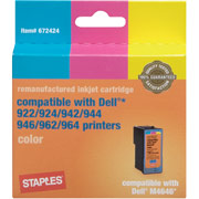 STAPLES Remanufactured Color Ink Cartridge Compatible with Dell M4646
