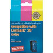 STAPLES Remanufactured Color Ink Cartridge Compatible with Lexmark 35