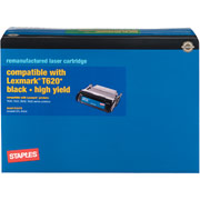 STAPLES Remanufactured Toner Cartridge Compatible with Lexmark 12A6765, High Yield