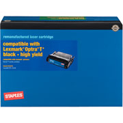 STAPLES Remanufactured Toner Cartridge Compatible with Lexmark Optra T
