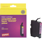 STAPLES Yellow Ink Cartridge Compatible with Epson T032420