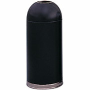 Safco 15 Gallon Recycled Dome Receptacles with Open Top,  Black