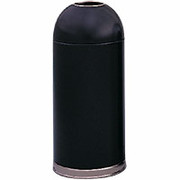 Safco 15 Gallon Recycled Dome Receptacles with Open Top, Black