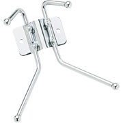 Safco 2-Hook Chrome Wall Rack, 7 1/6"H x 6 1/2"W x 3"D