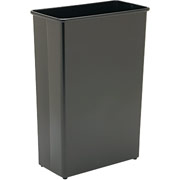 Safco 22-Quart Rectangular Fire-Safe Wastebasket, , Black