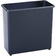 Safco 27 1/2-Quart Rectangular Fire-Safe Wastebasket, Black