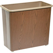 Safco 27 1/2-Quart Rectangular Fire-Safe Wastebasket, Walnut Grain