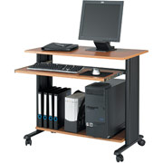 Safco 35"W Fixed Height Workstation, Oak