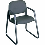 Safco Cava Collection Sled-Base Guest Chairs, Charcoal