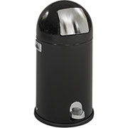 Safco Dome Step-On Receptacles, 12 Gal., Black