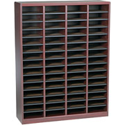 Safco E-Z STOR 60 Compartment Wood Literature Organizer, Mahogany